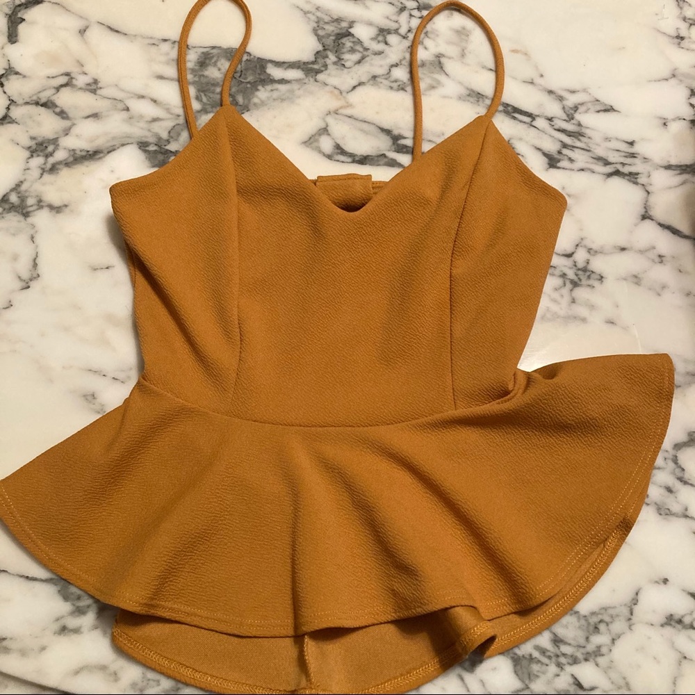 SOLD Mustard Backless Formal Tank Top